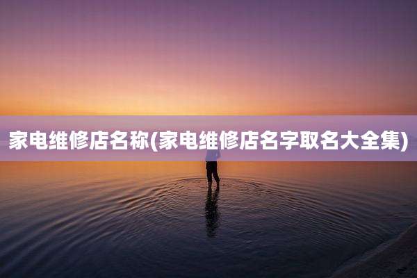 家电维修店名称(家电维修店名字取名大全集)