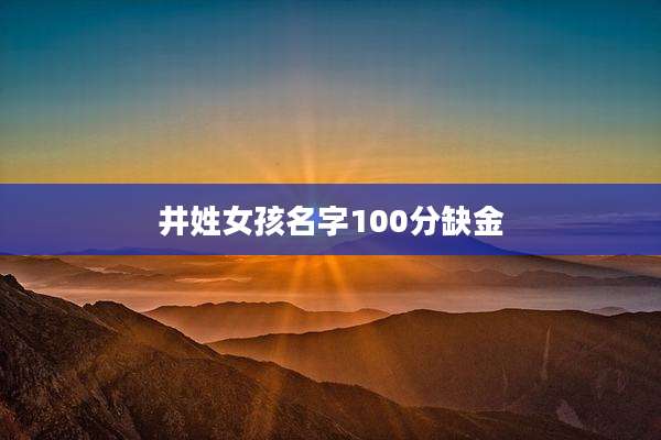 井姓女孩名字100分缺金