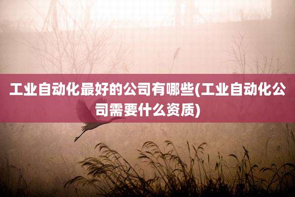 工业自动化最好的公司有哪些(工业自动化公司需要什么资质)