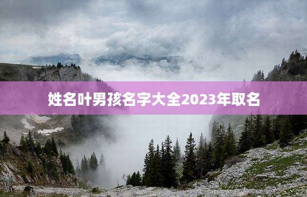 姓名叶男孩名字大全2023年取名