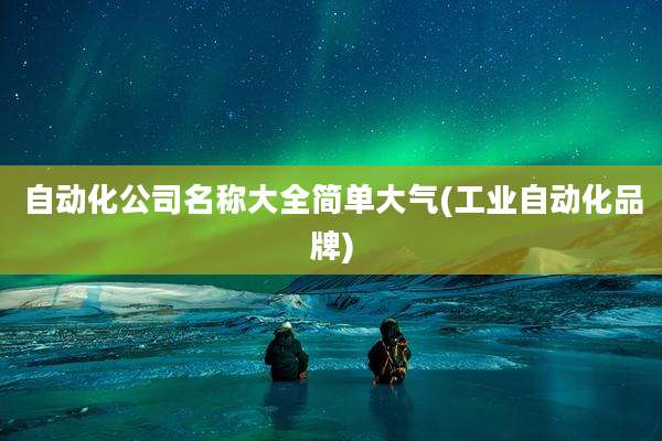 自动化公司名称大全简单大气(工业自动化品牌)