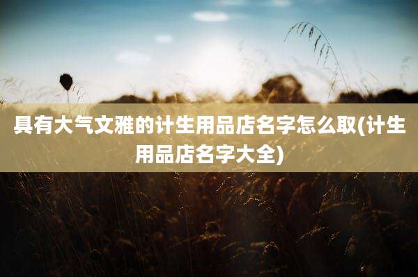 具有大气文雅的计生用品店名字怎么取(计生用品店名字大全)