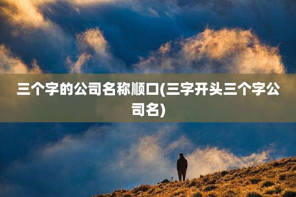三个字的公司名称顺口(三字开头三个字公司名)