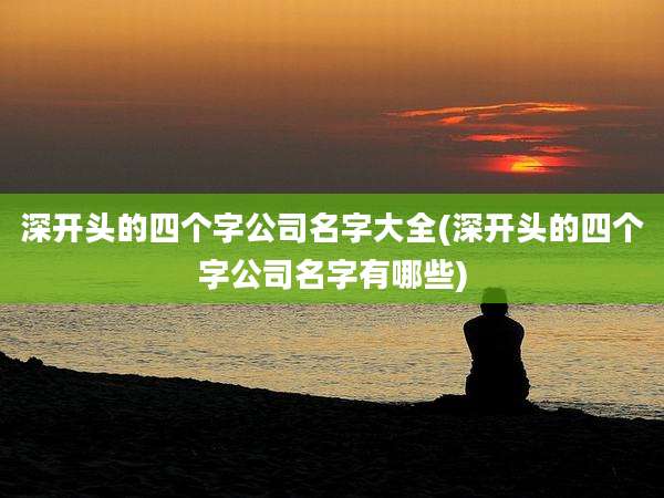 深开头的四个字公司名字大全(深开头的四个字公司名字有哪些)