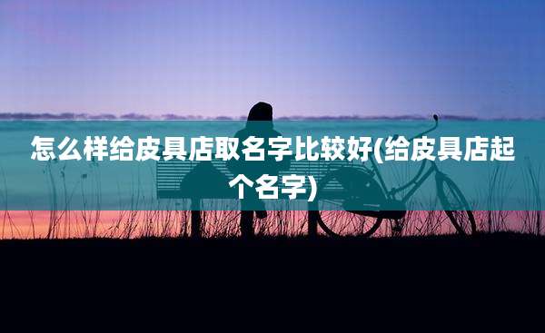 怎么样给皮具店取名字比较好(给皮具店起个名字)
