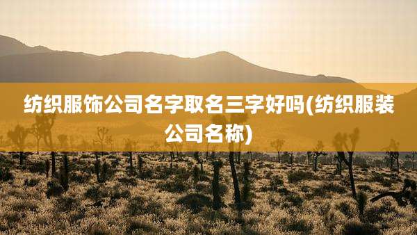 纺织服饰公司名字取名三字好吗(纺织服装公司名称)