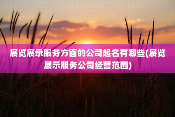 展览展示服务方面的公司起名有哪些(展览展示服务公司经营范围)