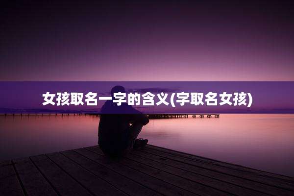 女孩取名一字的含义(字取名女孩)