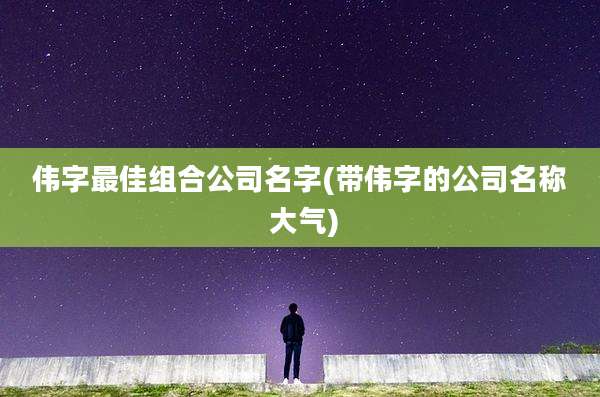 伟字最佳组合公司名字(带伟字的公司名称 大气)
