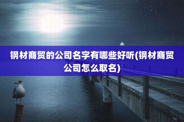 钢材商贸的公司名字有哪些好听(钢材商贸公司怎么取名)