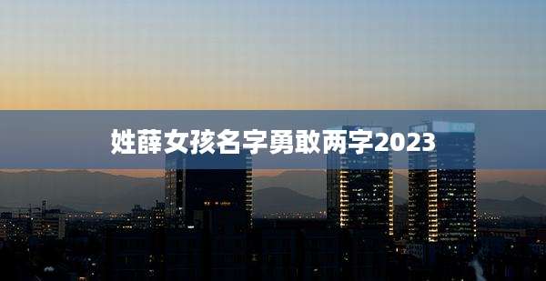 姓薛女孩名字勇敢两字2023