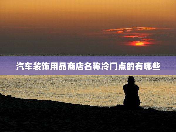 汽车装饰用品商店名称冷门点的有哪些