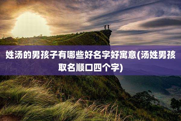 姓汤的男孩子有哪些好名字好寓意(汤姓男孩取名顺口四个字)