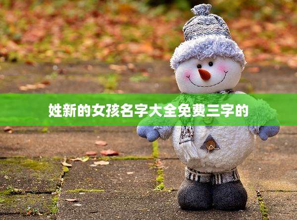 姓新的女孩名字大全免费三字的