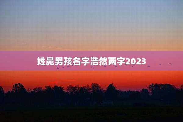 姓晁男孩名字浩然两字2023