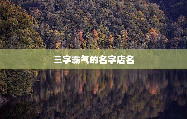 三字霸气的名字店名