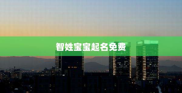 智姓宝宝起名免费