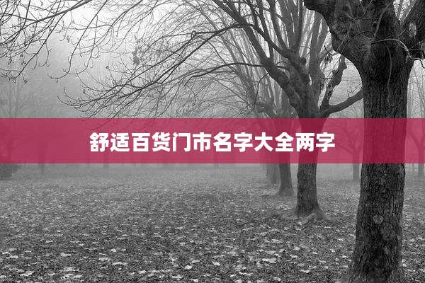 舒适百货门市名字大全两字