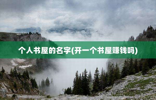 个人书屋的名字(开一个书屋赚钱吗)