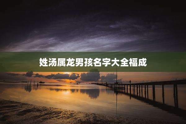 姓汤属龙男孩名字大全福成