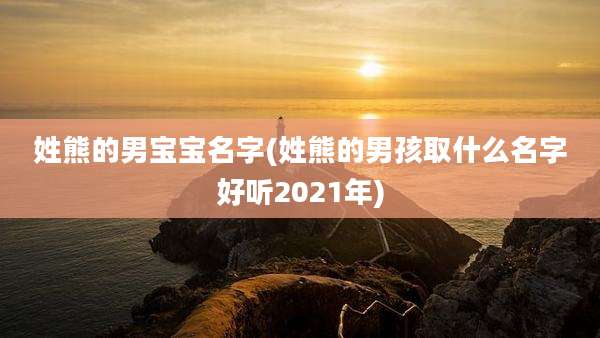 姓熊的男宝宝名字(姓熊的男孩取什么名字好听2021年)