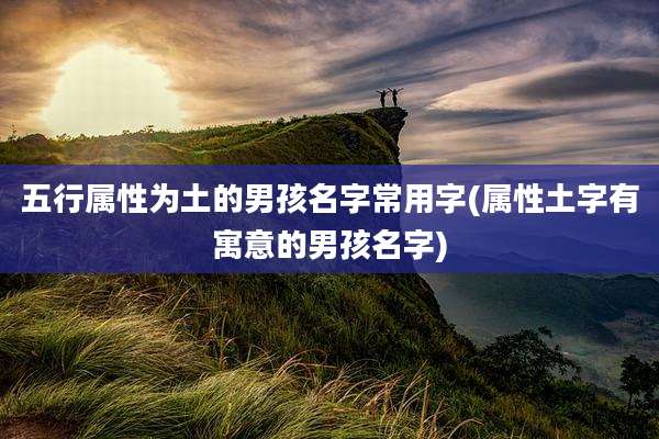 五行属性为土的男孩名字常用字(属性土字有寓意的男孩名字)