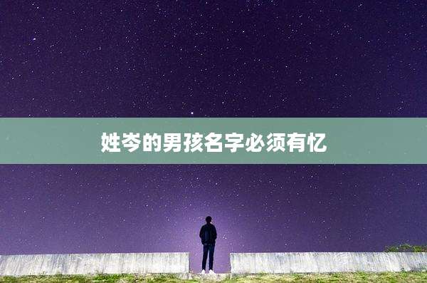 姓岑的男孩名字必须有忆