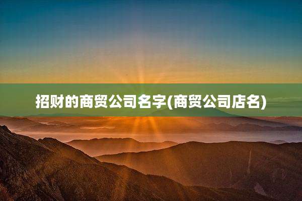 招财的商贸公司名字(商贸公司店名)