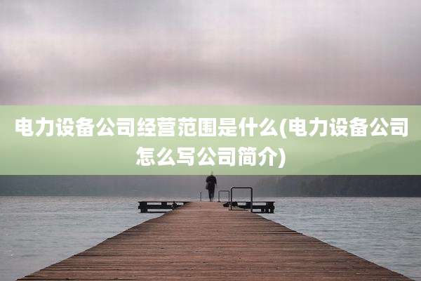 电力设备公司经营范围是什么(电力设备公司怎么写公司简介)