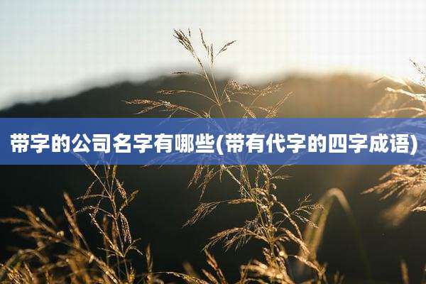 带字的公司名字有哪些(带有代字的四字成语)