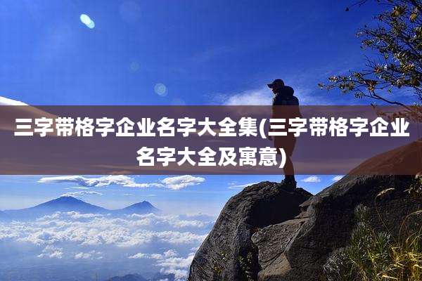 三字带格字企业名字大全集(三字带格字企业名字大全及寓意)