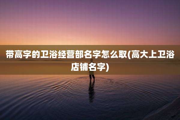 带高字的卫浴经营部名字怎么取(高大上卫浴店铺名字)
