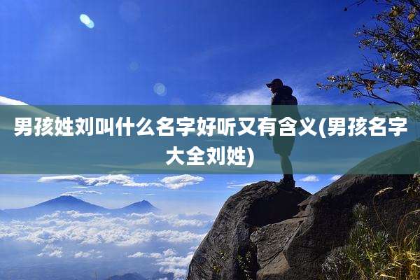 男孩姓刘叫什么名字好听又有含义(男孩名字大全刘姓)