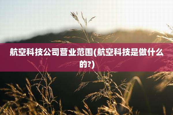 航空科技公司营业范围(航空科技是做什么的?)