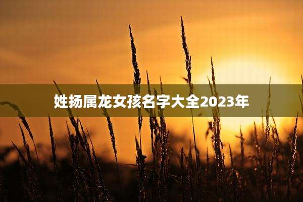 姓扬属龙女孩名字大全2023年