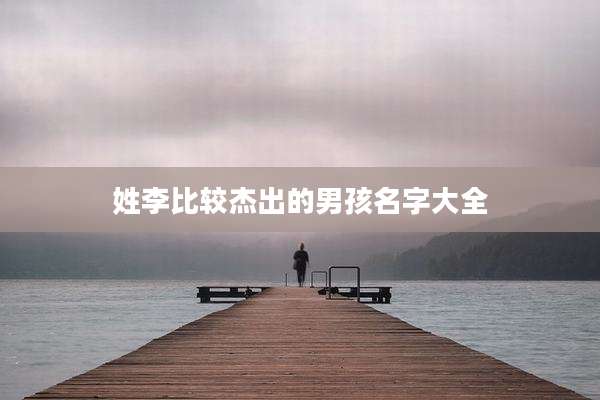 姓李比较杰出的男孩名字大全
