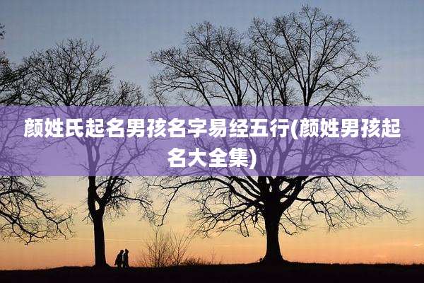 颜姓氏起名男孩名字易经五行(颜姓男孩起名大全集)
