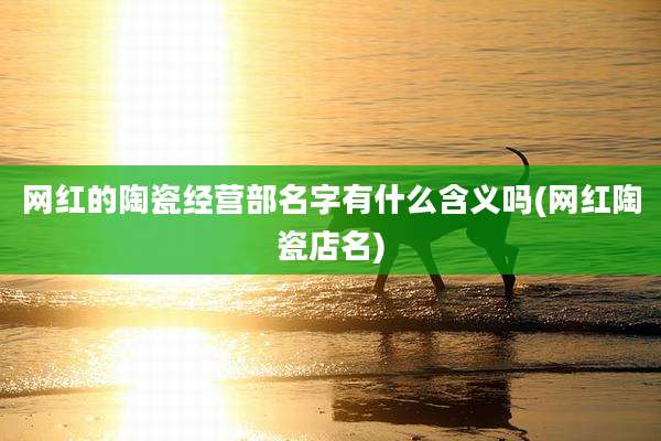 网红的陶瓷经营部名字有什么含义吗(网红陶瓷店名)