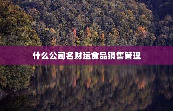 什么公司名财运食品销售管理