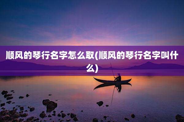 顺风的琴行名字怎么取(顺风的琴行名字叫什么)