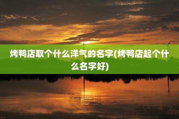 烤鸭店取个什么洋气的名字(烤鸭店起个什么名字好)