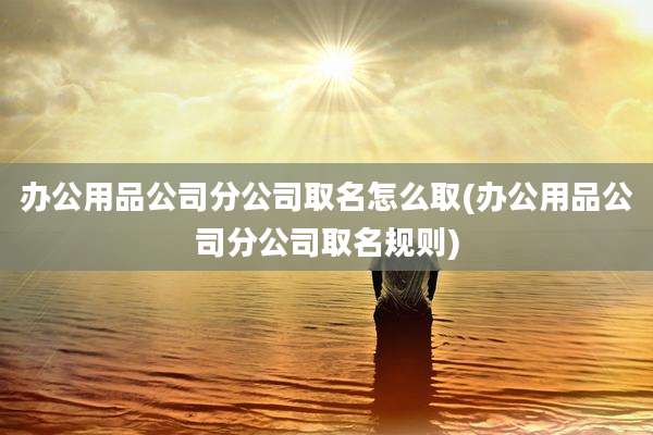 办公用品公司分公司取名怎么取(办公用品公司分公司取名规则)