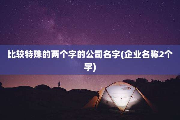比较特殊的两个字的公司名字(企业名称2个字)