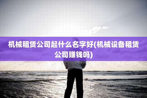 机械租赁公司起什么名字好(机械设备租赁公司赚钱吗)