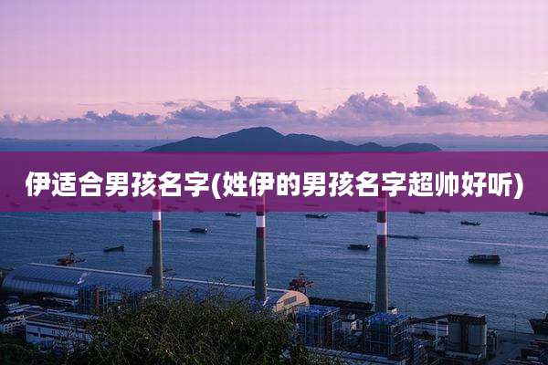 伊适合男孩名字(姓伊的男孩名字超帅好听)