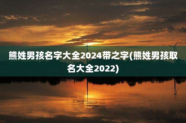 熊姓男孩名字大全2024带之字(熊姓男孩取名大全2022)