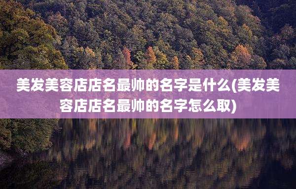 美发美容店店名最帅的名字是什么(美发美容店店名最帅的名字怎么取)