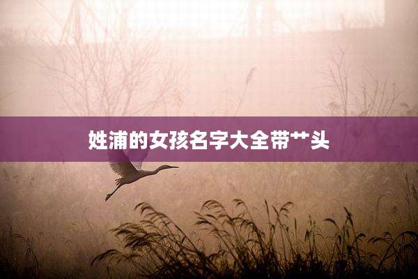 姓浦的女孩名字大全带艹头
