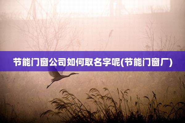 节能门窗公司如何取名字呢(节能门窗厂)