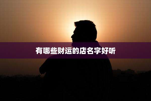 有哪些财运的店名字好听